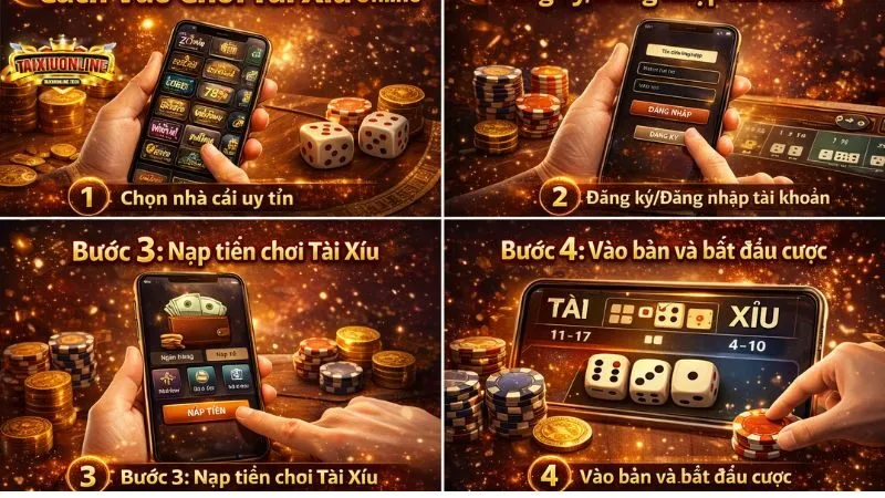 Các bước đơn giản vào chơi Tài Xỉu Online
